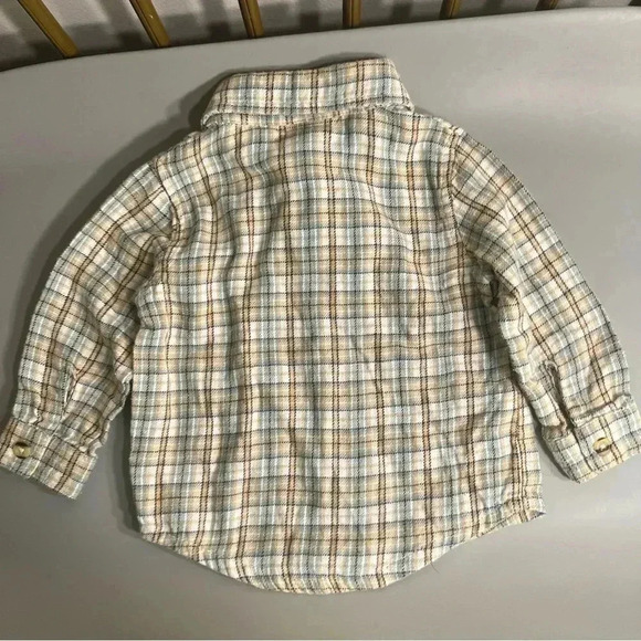 Vintage 100% cotton size 12 months button down striped holiday flannel no flaws - Picture 3 of 4